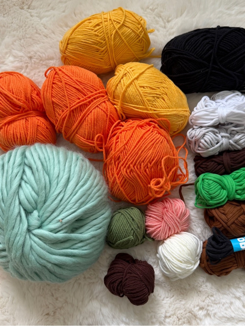 Colorful Yarn Bundle - Orange, Yellow, Mint & More